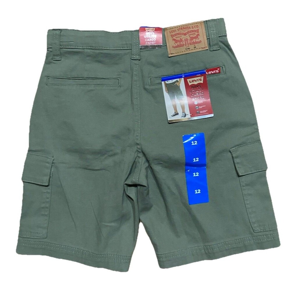 Levi's Boy's Youth Utility Cargo Shorts Size 12 Green NWT